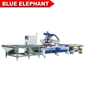 BLUE ELEPHANT NOUVEAU Ligne de production CNC Router Bois Travail automatique de chargement et de déchargement Nesting Machine